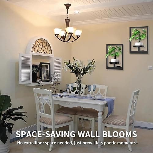 ALACOO Hanging Planters for Indoor Plants - Decorative Plant Frame & Sturdy Metal Wall Decor, Space Saving Wall Plant Holder for Living Room, Bedroom, Balcony, Office (Square-Black, 2Pcs) thumbnail 6