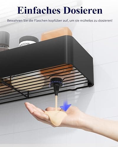 Kitsure Duschablage ohne Bohren - 2 Stück rostfreie Badezimmer Organizer, schnell trocknende Badregal ohne Bohren mit großer Kapazität, langlebige Shampoo Halterung für Duschel, 4027BL thumbnail 7