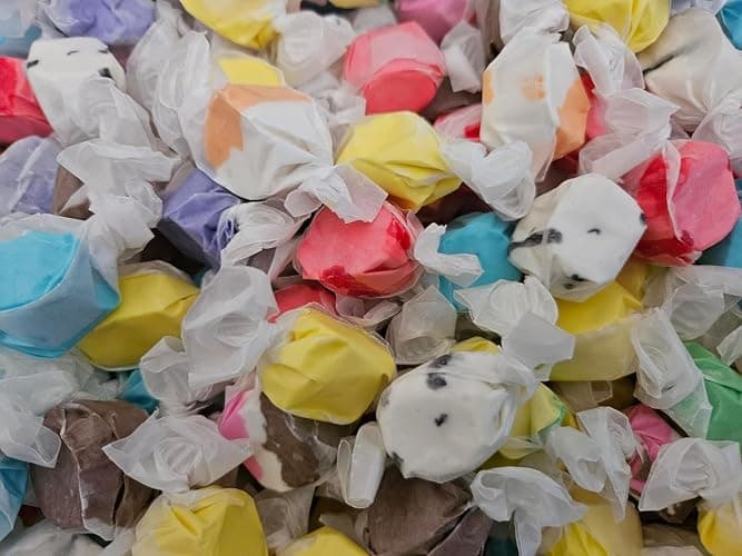 Sarah's Candy Factory Salt 16 Oz Water Taffy Assorted Taffy-Chocolate, Huckleberry, Peppermint, Banana, Vanilla, and more! Kosher and Gluten Free in Resealable Bag, 1 Lb thumbnail 2