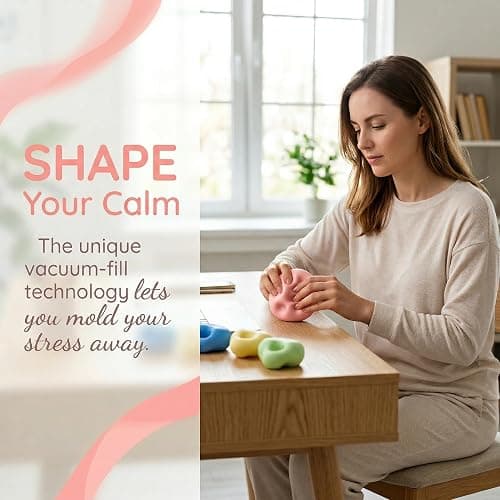 Shapeable Squishy Stress Ball - Vacuum Fillable Sensory Fidget Toy for Adults & Kids, Soft Elastic Squeeze Toy for Anxiety Relief, Calming Birthday Gift, Random Color thumbnail 2