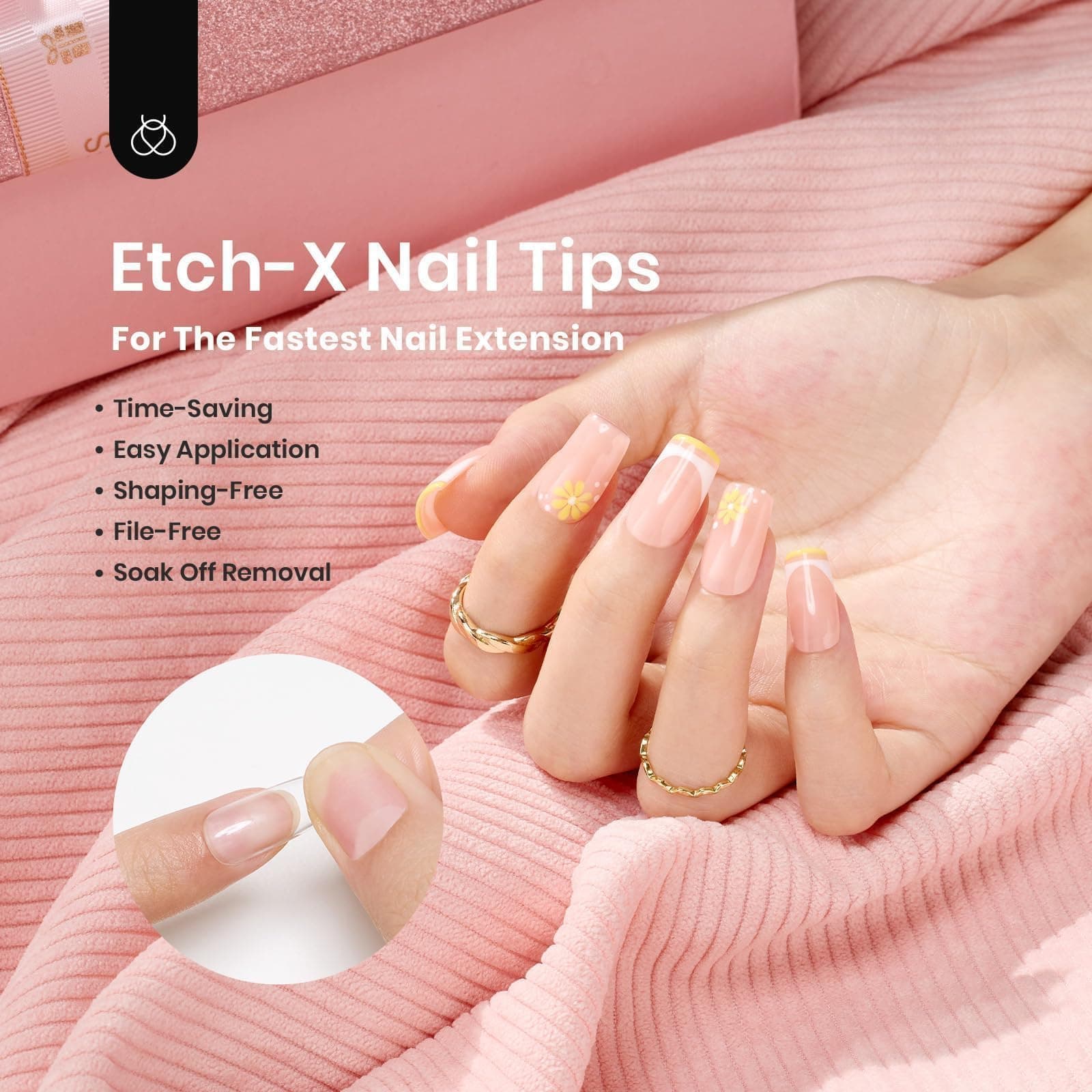 beetles Gel Polish X Nail Tips Etch Soft Gel 504Pcs Pre Filed Half Matte Short Square Full Cover False Fake Clear Acrylic Press on Nails for DIY Extension and Salon Use Medium thumbnail 4