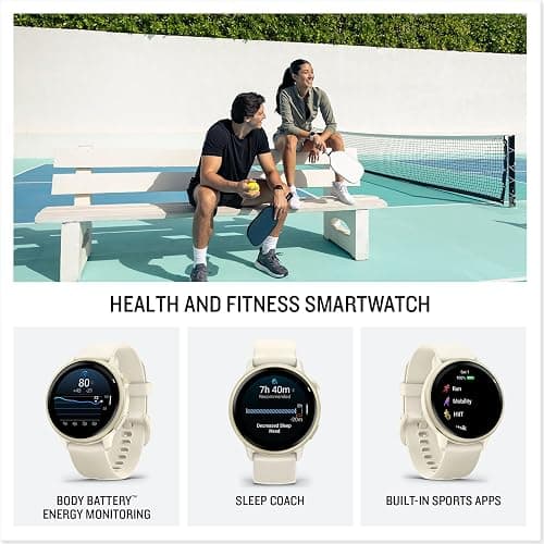 Garmin vívoactive® 6, Health and Fitness GPS Smartwatch, AMOLED Display, Up to 11 Days of Battery, Lunar Gold with Bone Band thumbnail 3