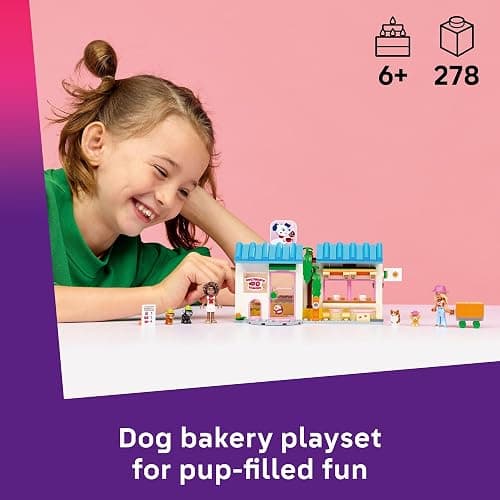 LEGO Friends Dog Treats Bakery Building Toy for Girls & Boys - Pretend Play Set for Kids, Ages 6+ - W/Aliya & Sage Minidolls, 2 Toy Dog Figures, & Accessories - Gift Idea for Birthdays - 42677 thumbnail 2