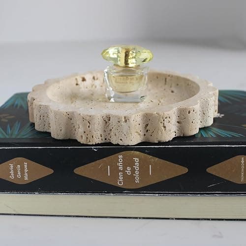 Natural Small Travertine Scalloped Edge Tray 6.3", Marble Jewelry Dish, Trinket Tray for Women Gift thumbnail 5