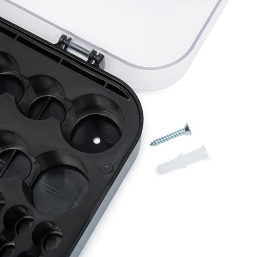 Amazon Basics Battery Organizer with Tester, Wall-Mounted Design, Handle Holds 110 Batteries, Clear/Black thumbnail 4
