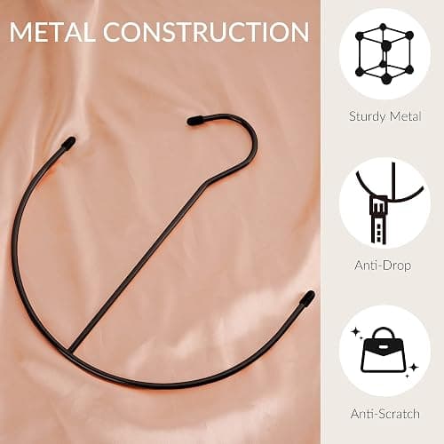 ZEDODIER Belt Hanger for Closet, Belt Organizer, Multiple Belts Storage | Smile Shape Metal Belt Rack, Hanging Belt Holder for Closet Organizers and Storage, Space Saving, No Installation, Black thumbnail 4