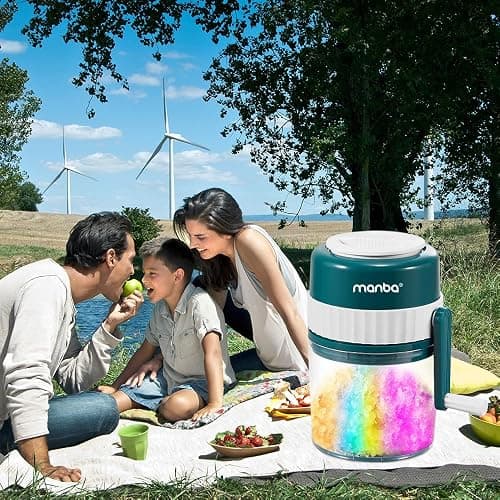 MANBA Ice Shaver and Snow Cone Machine - Premium Portable Ice Crusher and Shaved Ice Machine with Free Ice Cube Trays - BPA Free thumbnail 2