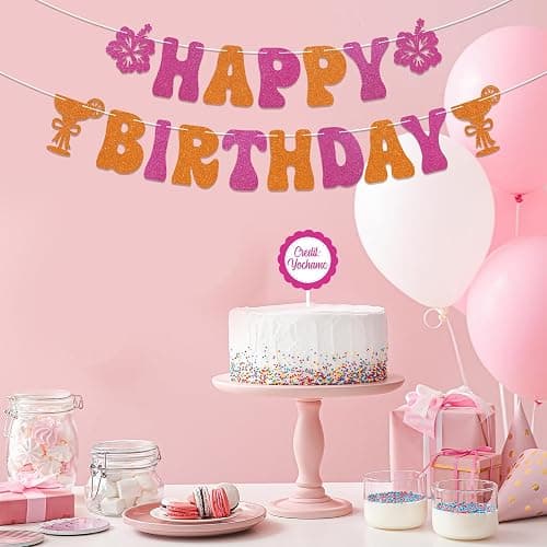 Sunset Birthday Decorations - Summer Sunset Soirée Happy Birthday Banner | Sunset Soirée Banner, Sunset Themed Birthday Party Decorations Sunshine Birthday Decor thumbnail 2