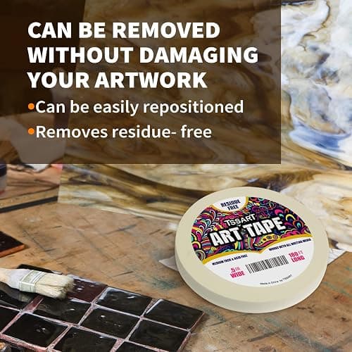 TSSART White Art Tape Medium Tack - Masking Artists Tape for Drafting Art Watercolor Painting Canvas Framing - Acid Free 1/2Inch/ 0.5inch Wide 180FT Long thumbnail 3