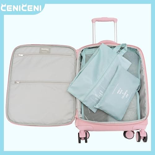 CENICENI 7 Set Packing Cubes for Travel, Gifts for Women Mom, Suitcase Organizer Bags for Luggage with Hanging Toiletry Bag and Shoe Bag, Vacation Essentials Travel Accessories Baby Blue thumbnail 5