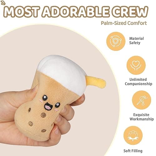 ZENLIV Emotional Support Boba Plush, 5 Cute Squishy Toys Stuffed Animal with Carrying Basket, Funny Cute Cuddly for Boba Lovers Adults, Inspirational Motivational Encouragement Gifts for Women Men thumbnail 8