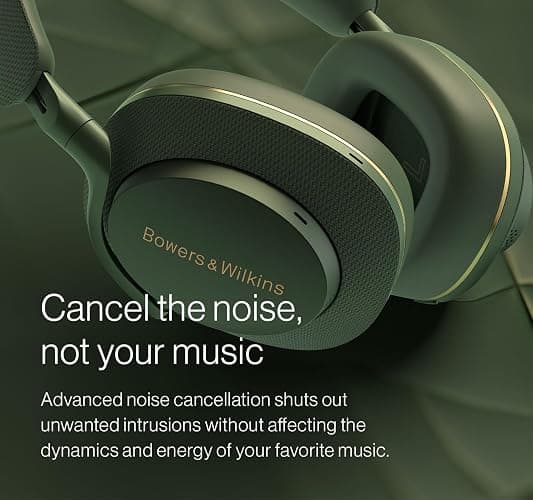 Bowers & Wilkins Px7 S2e Bluetooth Headphones Over The Ear, Over-Ear Headphones - Enhanced Noise Cancellation & Transparency Mode, Crystal-Clear Calls, 30-Hour Playback, Forest Green thumbnail 3