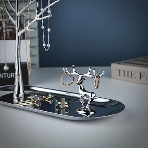 MORE&LESS Tree and Deer Jewelry Rack,for Ring Earrings Necklace Bracelet,Suitable for living rooms, bathrooms,offices,etc. thumbnail 5