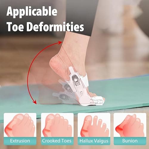 Kutain Comfort Bunion Corrector for Women & Men, Orthopedic Toe Straightener, Adjustable Splint Bunion Pads Day Night Support with Toe Separator for Relief (2PCS) thumbnail 5