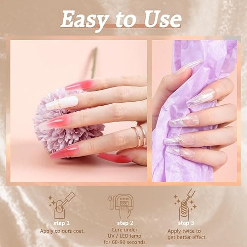 Gel Nail Polish Set, VANREESA 21 Classic Colours Pink Glitter White Wine Red Brown Gray Gel Polish Set Required Soak Off UV/LED Lamp Nail Varnish Kit for Women Beauty Gift thumbnail 6