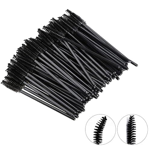 GUMIKE 100 Pcs Disposable Eyelash Mascara Brushes for Eye Lashes Extension Eyebrow and Makeup (Black) thumbnail 4