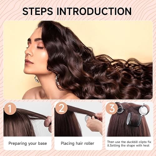 50Piece Hair Rollers set,Self Grip Hair Curlers for Long Medium Short Hair (6 Jumbo + 6 Large + 6 Medium + 6 Small + 1 Storage Bag) and 24Pcs Hair Clips /4-sizes 60 45 36 25mm thumbnail 4