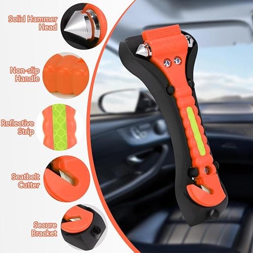 Yiader Car Window Breaker Tool, 2-in-1 Emergency Escape Tool with Window Breaker and Seat Belt Cutter, Safety Emergency Car Escape Tool for Car thumbnail 3