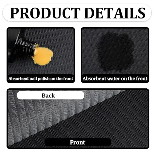 80Pcs Disposable Nail Mats - Fordable Nail Paper Towels for Table Acrylic Nail Practice Sheet, 13" x 18" 3 Ply Waterproof Nail Art Table Mats Clean Pads for Salon Manicure Tattoo (Black) thumbnail 7