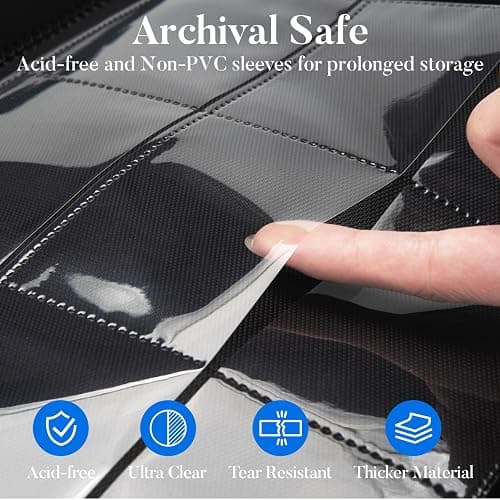 Premium 9 Pocket Card Binder for 540 Cards, Fabmaker PU Trading Card Binder | Sturdy Card Collection Album, Side-Loading, Sleek Card Holder Folders for Game Cards & Sports Cards, Turquoise thumbnail 7
