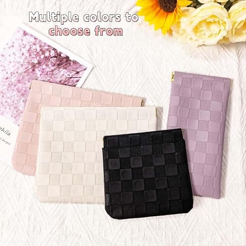 FeciFeco Small Makeup Bag for Purse, Pencil Case, Mini Cosmetic Bags for Women, Coin Purse Organizer, Lipstick Cosmetic Accessories Organizer, Small Travel Kit Storage Pouch (Multi-size-Black) thumbnail 5
