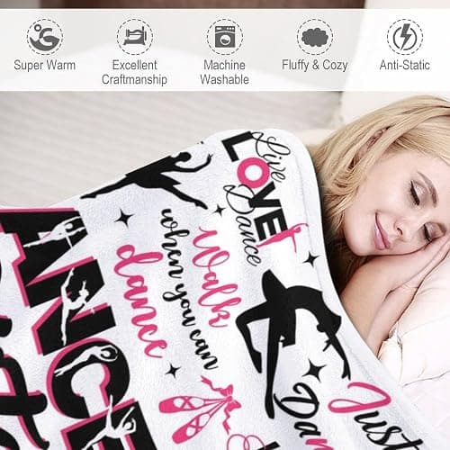 KIMROOP Dance Blanket Gifts for Teens Girls Women Instructor, Dance Teacher Gifts, Flannel Dancing Throw Blankets Gift for Dancers Team Teacher Dancing Lovers Ornament 50"X40" thumbnail 3