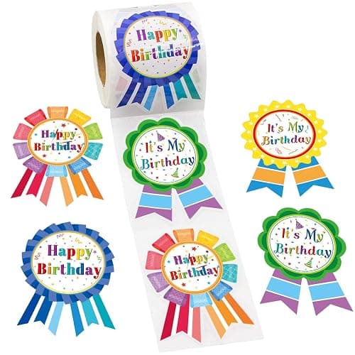 Fancy Land Happy Birthday Stickers for Kids Classroom Birthday Gifts 200 | Birthday Badge Stickers, It's My Birthday Stickers, Student Birthday Gifts from Teacher, Birthday Party Decoration, Classic - Image 1
