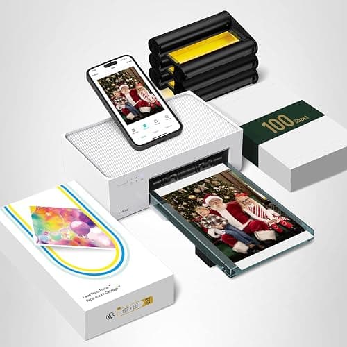 Liene M100 4x6'' Photo Printer, Phone Printer 100 Sheets & 3 Cartridges, Full-Color Photo, Portable Instant Photo Printer for iPhone Android, Thermal Dye Sublimation, Wi-Fi Picture Printer 100 Papers thumbnail 10