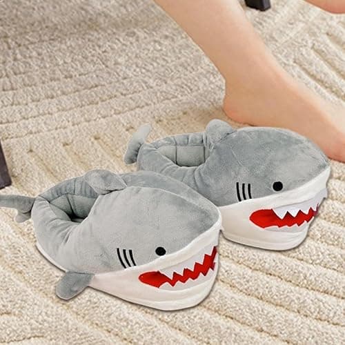 Ancsttu Whale Slippers Soft Comfortable Plush Warmth Indoor Slippers | Cartoon Winter Indoor Outdoor Home Shark Slippers for Men Women Soft Plush Warm Snug Breathable Bringing Comfort Fun thumbnail 3