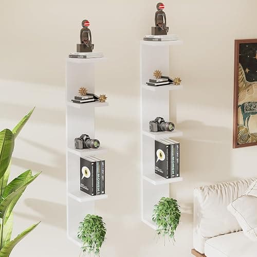 LitaEther 5 Tier White Lack Wall Shelf - Multi-Functional Display Organizer for Anime Figures, Funko Pop, Plants, Makeup & Books (7.1" x 5.5" x 30.7") – Space-Saving Floating Shelf for Home & Office thumbnail 7