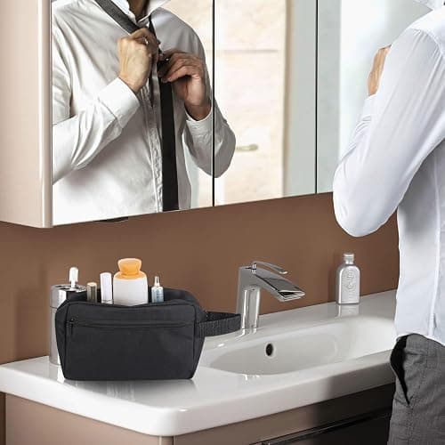 Icramsy Travel Toiletry bag Toiletry bag for women men Hanging Cosmetic bag Travel accessories for Women Men (Black) thumbnail 2