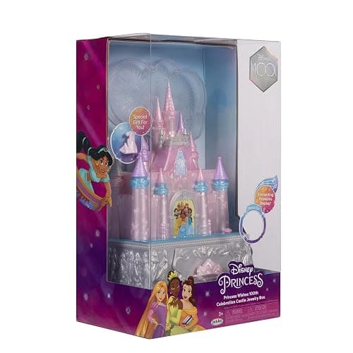Disney Princess Jewelry Box for Girls Princess Castle Keepsake Jewelry Box with Music & Firework-Like Light Show, Plays Song “A Dream Is a Wish Your Heart Makes” thumbnail 8