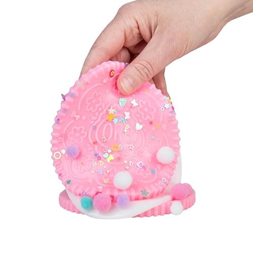 ORB Tabalicious Taba-Pops Jumbo Pink TABA Squishy Cookie - Super Soft, Jumbo Sized Sandwich Cookie - Squish, Squeeze, Pinch for Stress Relief - Play Food Squishy Fidget Toys for Kids and Adults thumbnail 2