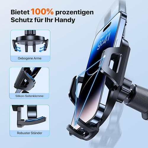 Miracase Handyhalterung Auto【2025 Neuester Doppelhaken】 Universal Handyhalter Auto Lüftung,360 Grad Drehung KFZ Handyhalterung für iPhone 17/16/15/14/13 Pro Max Plus/Samsung und 4-7 Zoll Smartphone thumbnail 2