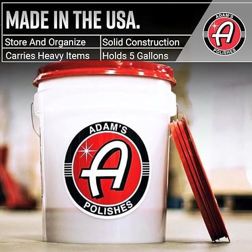 Adam's Grit Guard Wash Bucket with Lid - Professional, Heavy Duty 5 Gallon Detailing Bucket thumbnail 3