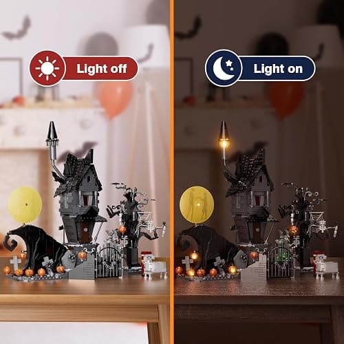 Nightmare Horror Haunted House Building Set, Block Toys Set Compatible with Lego, Creative Halloween Christmas Birthday Toy Kit Gift with Light for Movie Fans Adults (957pcs) thumbnail 6