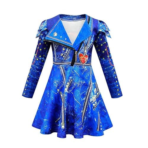 Naeviwth Rise of Red Costume Kids Girls Zipper Jacket and Pants Costumes Child Size 4-14Y - 10-11 Years - Blue Costume With Wig thumbnail 3