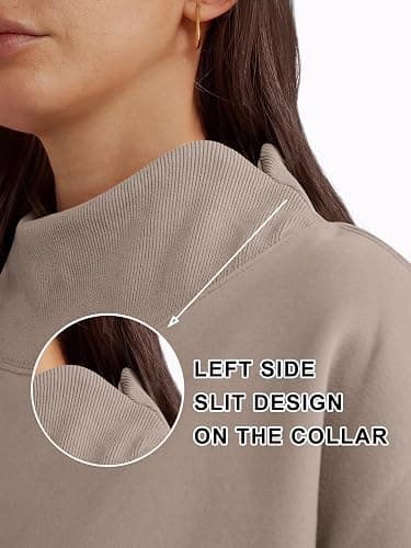 Trendy Queen Womens Mock Neck Sweatshirts Oversized Pullover Fall Outfits | Fall Fashion Clothes 2026,Long Sleeve Tops,Comfort Soft Fleece,Travel Casual Work Lounge Daily Outfit thumbnail 6