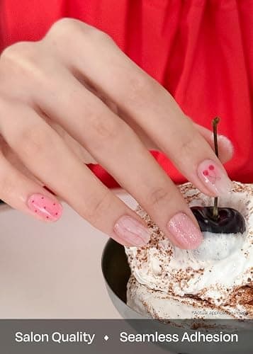 ohora Semi Cured Gel Nail Strips (N Sugar Rush) - Works with Any Nail Lamps, Salon-Quality, Long Lasting, Easy to Apply & Remove - Includes 2 Prep Pads, Nail File & Wooden Stick thumbnail 4