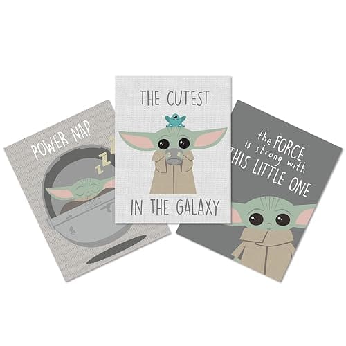 Lambs & Ivy Star Wars The Child/Baby Yoda Unframed Nursery Wall Art Decor 3pc thumbnail 2