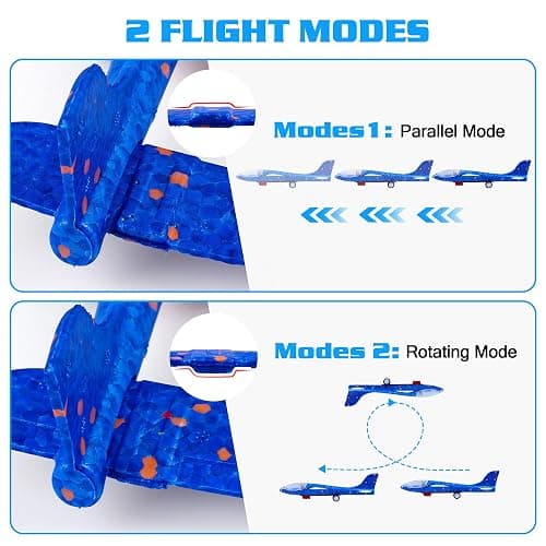 LJZJ 3 Pack Airplane Launcher Toys, 2 Flight Modes LED Foam Glider Catapult Plane, Outdoor Flying Toy for Kids, Birthday Gifts for Boy Girl 6+ Year Old, B-Day Party Supplies thumbnail 4