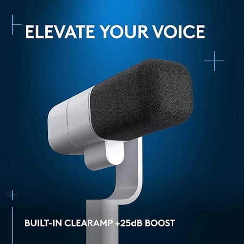 Logitech G Yeti Studio Active Dynamic XLR Broadcast Microphone for Gaming, ClearAmp Active Preamp, Dual-Diaphragm Capsule, Internal Shockmount - Off White thumbnail 3
