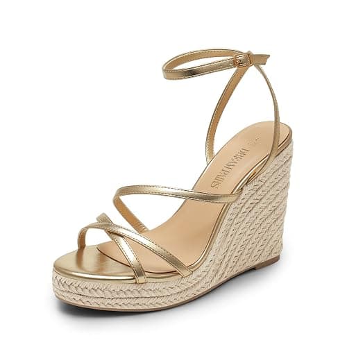 DREAM PAIRS Strappy Espadrille Platform Wedge Sandals for Women Dressy Summer, Comfortable Open Toe Sandals with Cushioned Insole and Ankle Strap Buckle - Image 1