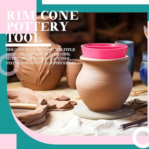 LOYIM 3 Pcs Rim Cone Pottery Trimming Tools, Pottery Rim Shaper, 3D Printed Ceramic Craft Fixing Tool Supplies for Clay Enthusiasts, Multiple Sizes (Xs, S, M) thumbnail 4