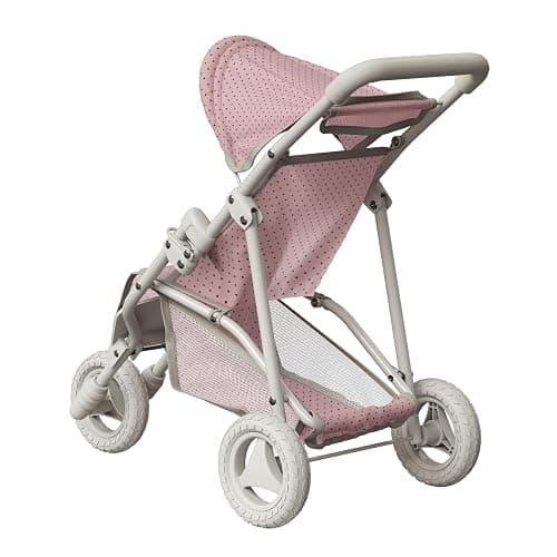 Olivia's Little World Doll Jogging-Style Stroller with Canopy, Storage Underneath, Pink and Cream and Gray | Canopy, Storage Underneath thumbnail 10