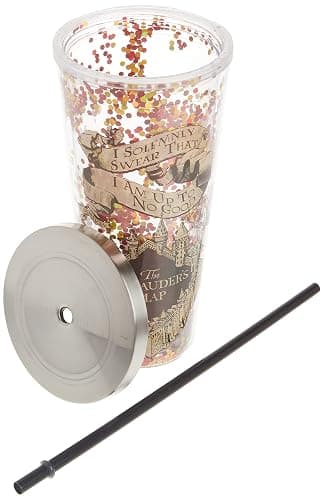 Spoontiques - Harry Potter Tumbler - Solemnly Swear Glitter Cup with Straw - 20 oz - Acrylic - Multicolored thumbnail 5