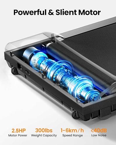 YIMUYIMU Walking Pad Treadmill, 6km/h Under Desk Treadmill for Home, 2.5HP Quiet Portable Electric Running Pad, Office Mini Walking Machine, 300LBS Capacity, Remote & LED Display, No Assembly thumbnail 3