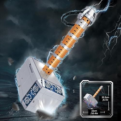 SZRUIZITEC 975PCS Thor Battle Hammer Building Blocks Toys,Creative Super Hero Building Set, Best Gift for 6+ Boys, Girls or Adults thumbnail 6