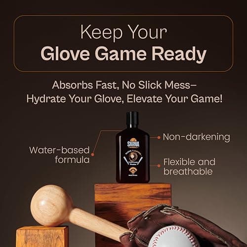 SARNA BASEBALL Glove Leather Conditioner - Use on Baseball Gloves, Softball Gloves, and Other Leather Sports Equipment - Made in USA thumbnail 3