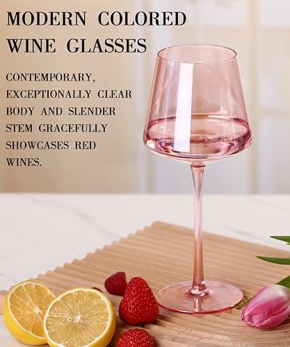 Physkoa Colored Wine Glasses Set of 6-16oz Hand Blown Crystal Colorful Wine Glasses with Long Stem, Multicolor Wine Glass for Wine Lovers, Mother's Day, Wedding, Birthday Gifts for Women thumbnail 7